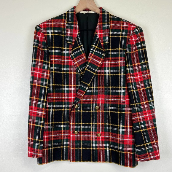 Rafferty Jackets & Blazers - Vintage 80s Rafferty Multicolor Plaid Double Breasted Blazer Women's Size M